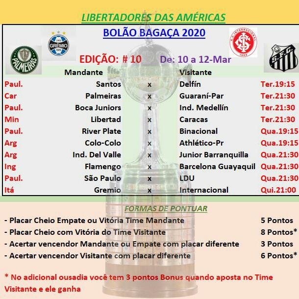 Bolão Bagaça PJ 2020 🍀💰💸🔝